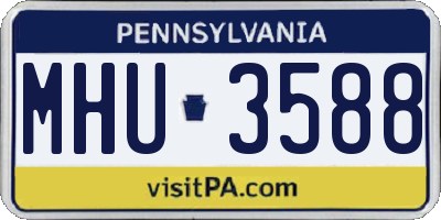 PA license plate MHU3588