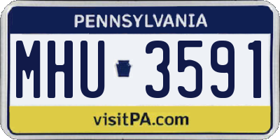 PA license plate MHU3591