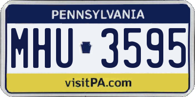 PA license plate MHU3595