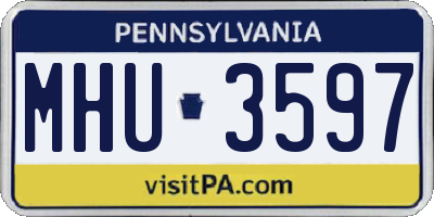 PA license plate MHU3597