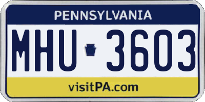 PA license plate MHU3603