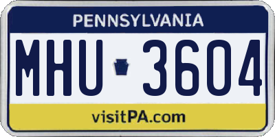 PA license plate MHU3604