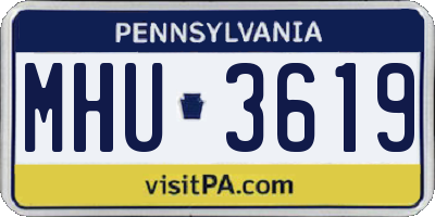 PA license plate MHU3619