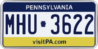 PA license plate MHU3622