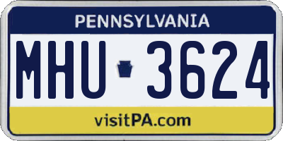 PA license plate MHU3624