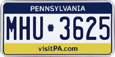 PA license plate MHU3625
