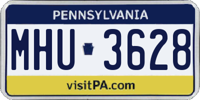 PA license plate MHU3628