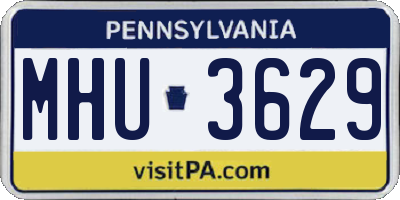 PA license plate MHU3629