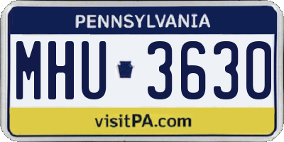 PA license plate MHU3630