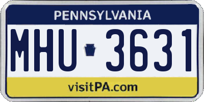 PA license plate MHU3631