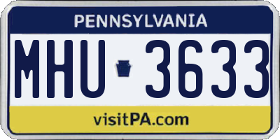 PA license plate MHU3633