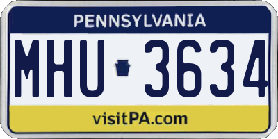 PA license plate MHU3634