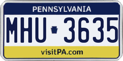 PA license plate MHU3635