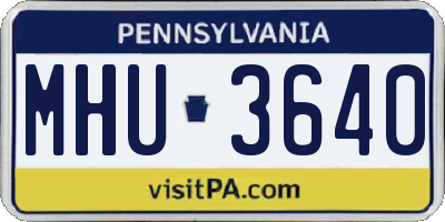 PA license plate MHU3640