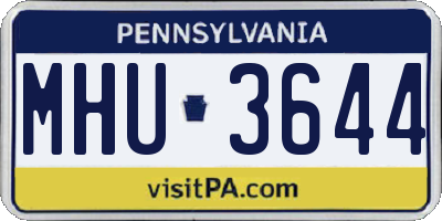 PA license plate MHU3644