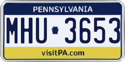 PA license plate MHU3653