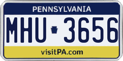 PA license plate MHU3656
