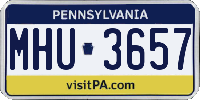PA license plate MHU3657