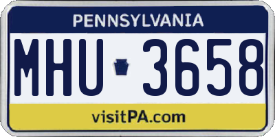 PA license plate MHU3658