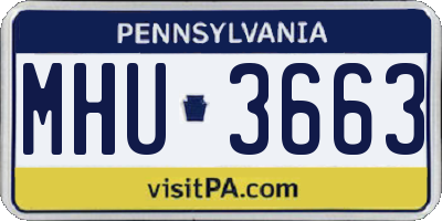 PA license plate MHU3663
