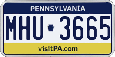 PA license plate MHU3665