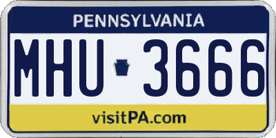 PA license plate MHU3666
