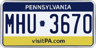 PA license plate MHU3670