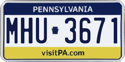 PA license plate MHU3671