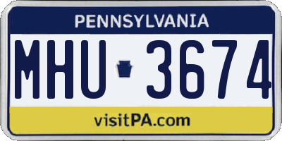 PA license plate MHU3674