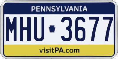 PA license plate MHU3677