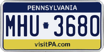 PA license plate MHU3680
