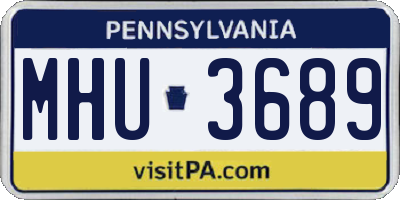 PA license plate MHU3689