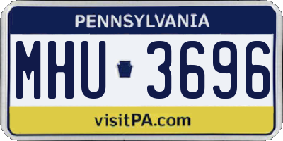 PA license plate MHU3696