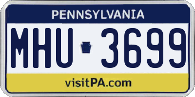 PA license plate MHU3699