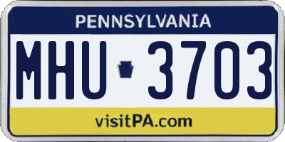 PA license plate MHU3703