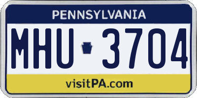 PA license plate MHU3704