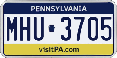 PA license plate MHU3705