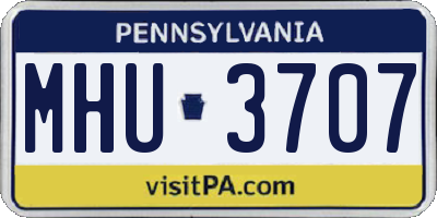 PA license plate MHU3707