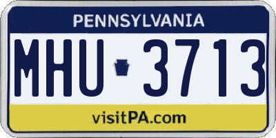 PA license plate MHU3713