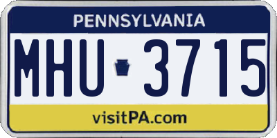 PA license plate MHU3715