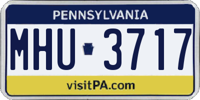 PA license plate MHU3717