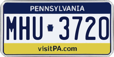PA license plate MHU3720
