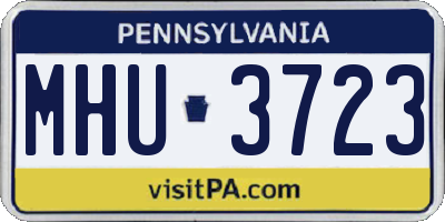 PA license plate MHU3723