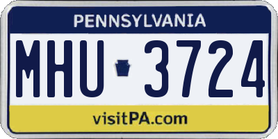 PA license plate MHU3724