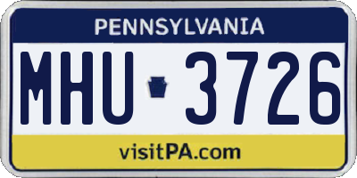 PA license plate MHU3726