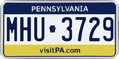 PA license plate MHU3729