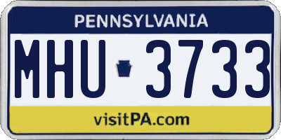 PA license plate MHU3733