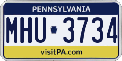 PA license plate MHU3734