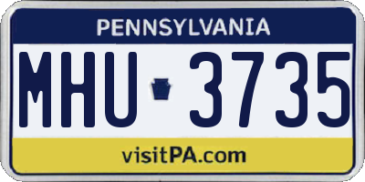 PA license plate MHU3735