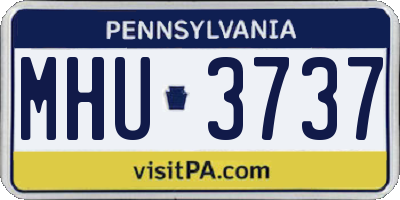 PA license plate MHU3737